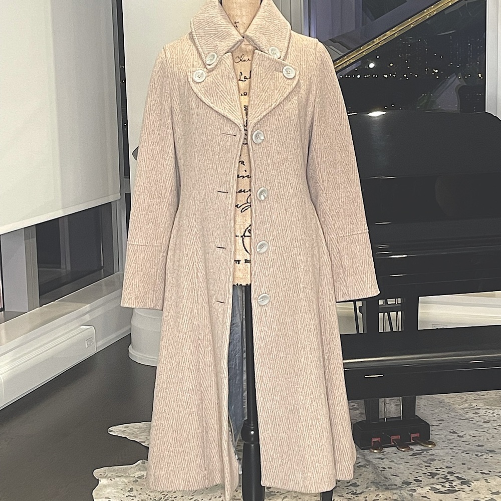 Oatmeal cream, 3/4, wool coat, L.Spiewak & Sons